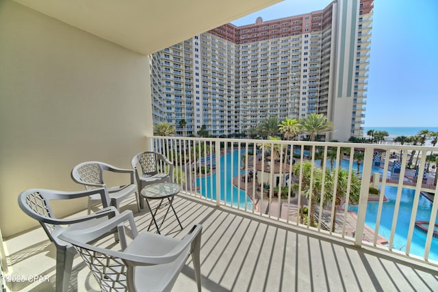 balcony featuring a view of city