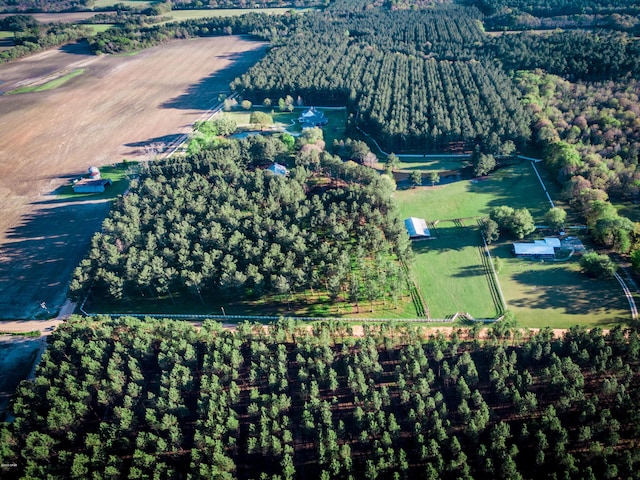 drone / aerial view with a rural view