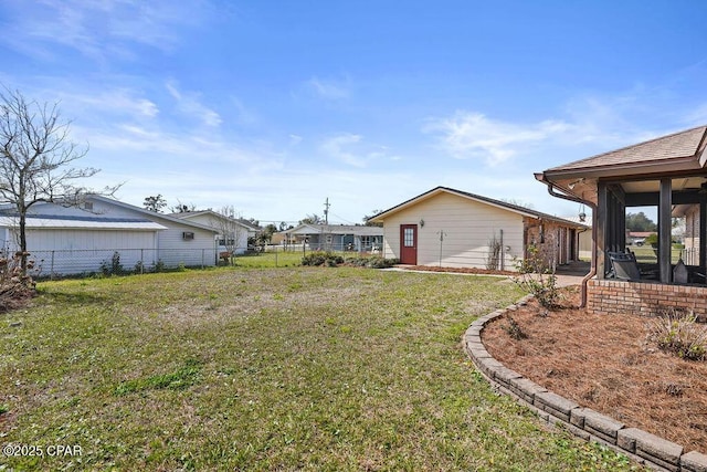 view of yard with fence