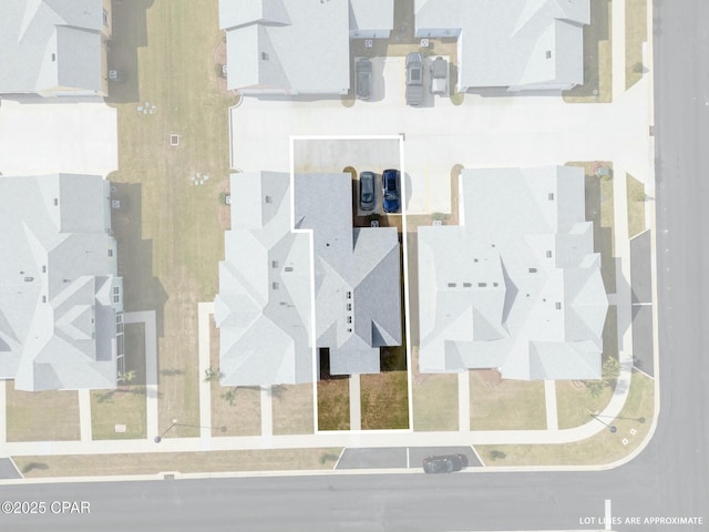 drone / aerial view with a residential view