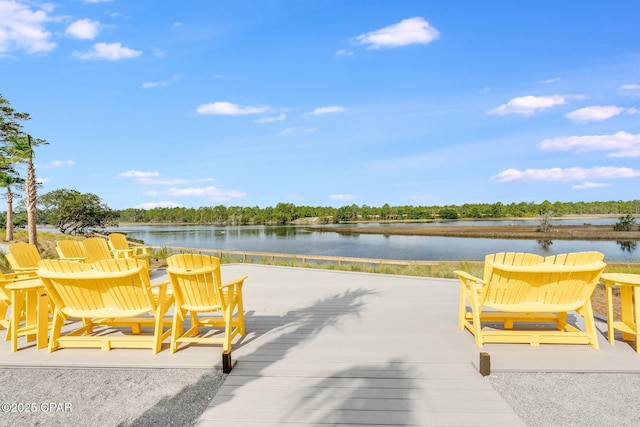 exterior space featuring a water view