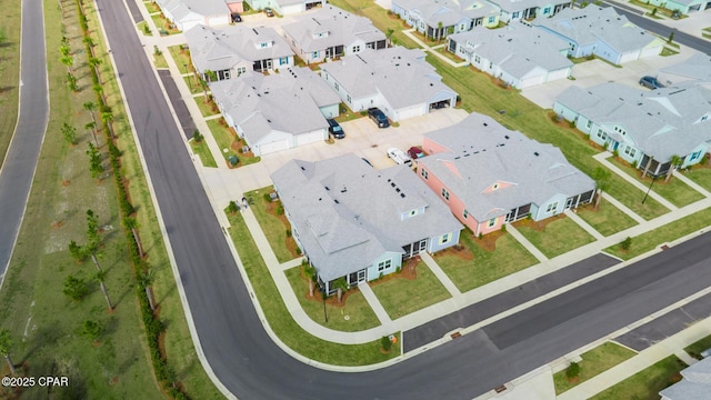 aerial view with a residential view