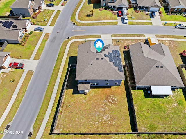 aerial view featuring a residential view