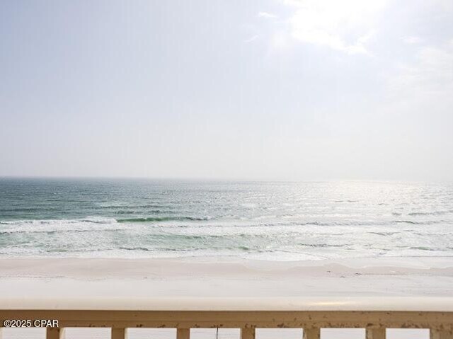 view of water feature featuring a view of the beach