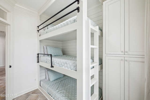 bedroom featuring crown molding