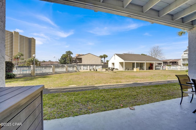 view of yard featuring fence