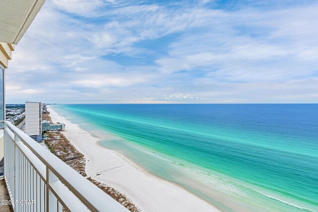 property view of water with a view of the beach