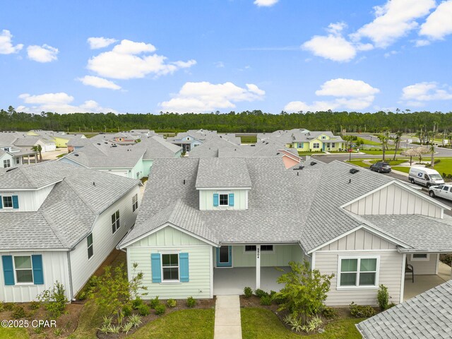 aerial view with a residential view