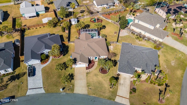 aerial view featuring a residential view