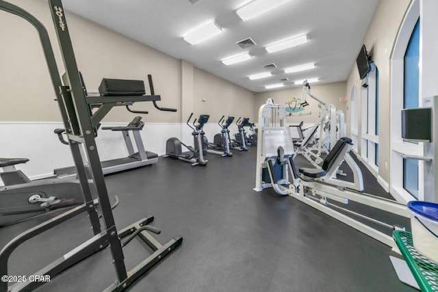 exercise room with visible vents
