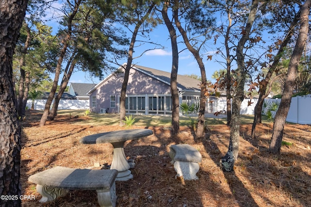 view of yard with fence