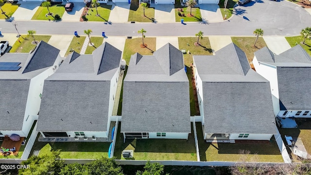 bird's eye view with a residential view