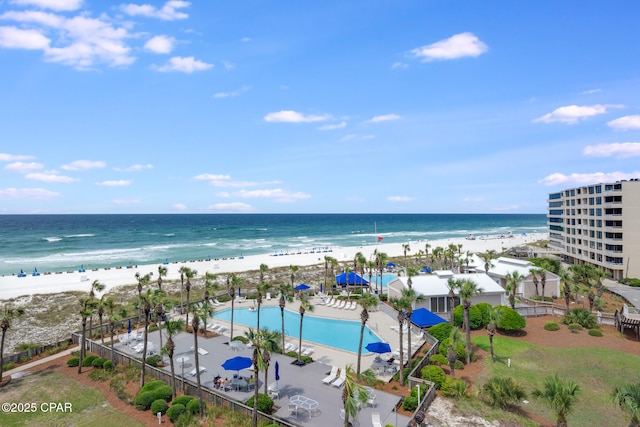 water view featuring a beach view