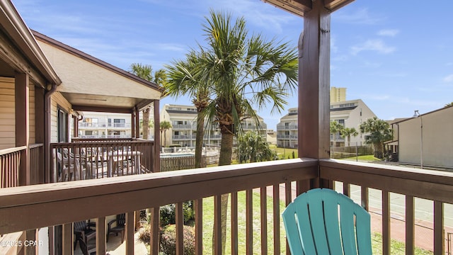 balcony with a residential view