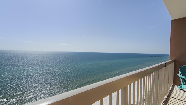 balcony with a water view