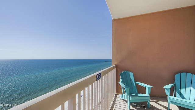 balcony with a water view