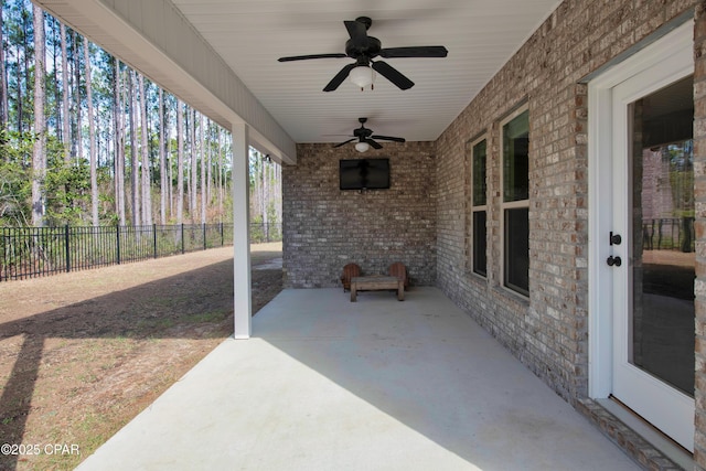 38 Cozy Cv, Freeport, FL 32439 - view of patio with fence and ceiling fan