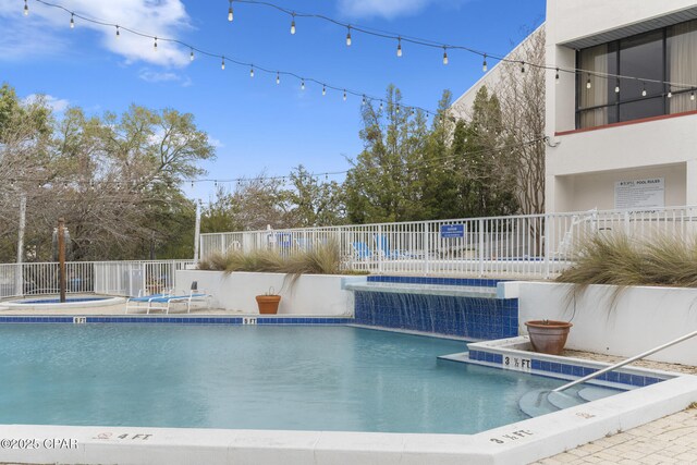 community pool with fence