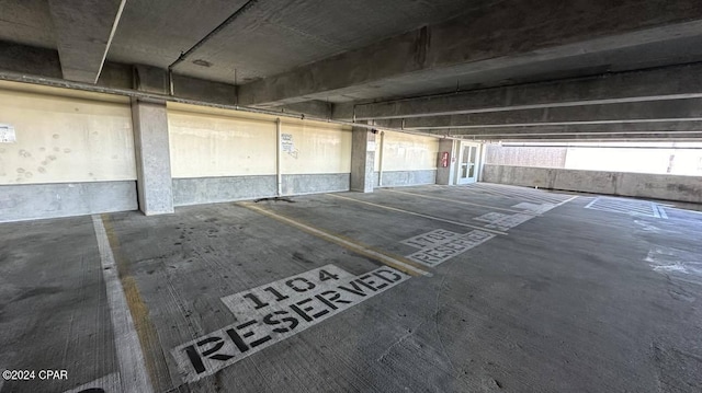 view of parking garage