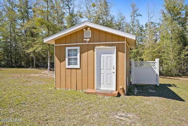 view of shed