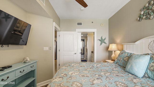 bedroom with visible vents