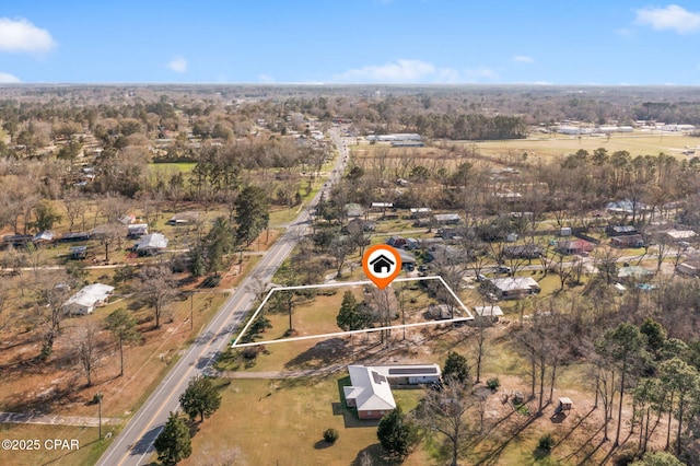 aerial view with a rural view