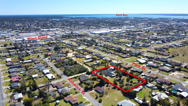 bird's eye view with a residential view