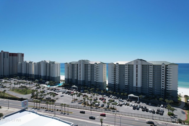 exterior space with a view of city and a water view