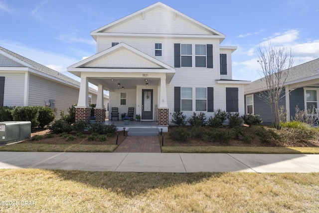 view of front of home with covered porch