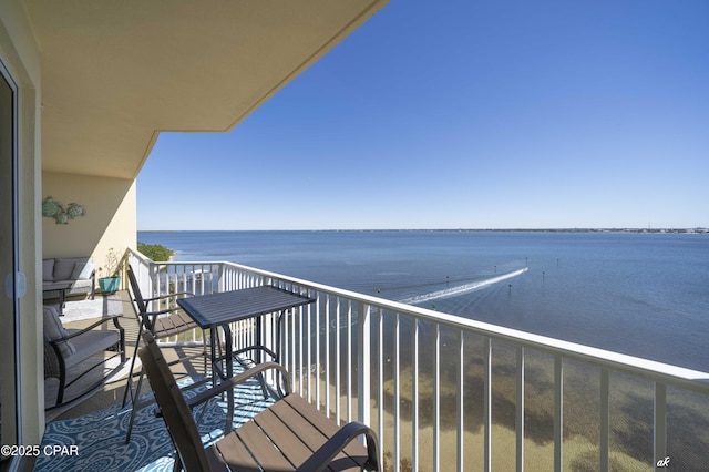 balcony with a water view