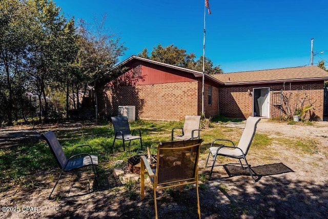 exterior space featuring a fire pit