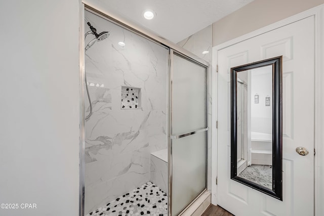 1705 Rhett Pl, Lynn Haven, FL 32444 - full bath with a marble finish shower and recessed lighting