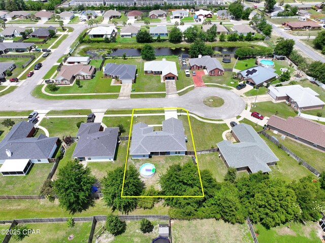 1705 Rhett Pl, Lynn Haven, FL 32444 - aerial perspective of suburban area with property boundaries highlighted