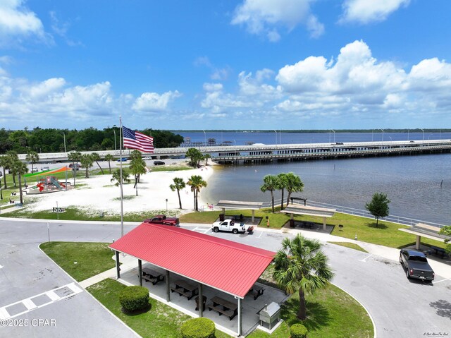 1705 Rhett Pl, Lynn Haven, FL 32444 - drone / aerial view of a notable bridge and a large body of water