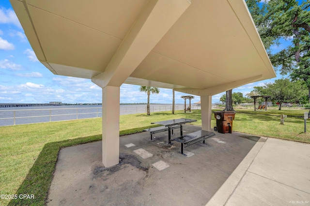 1705 Rhett Pl, Lynn Haven, FL 32444 - view of patio with a water view and outdoor dining area