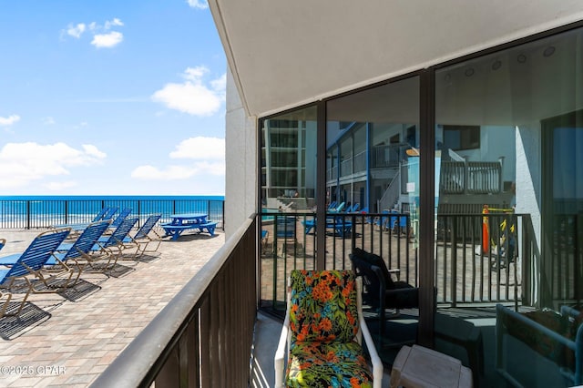 balcony with a water view