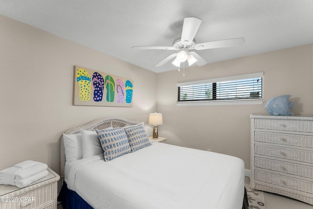 bedroom featuring ceiling fan