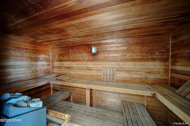 view of sauna