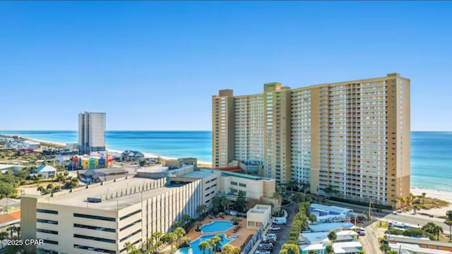 property view of water featuring a city view