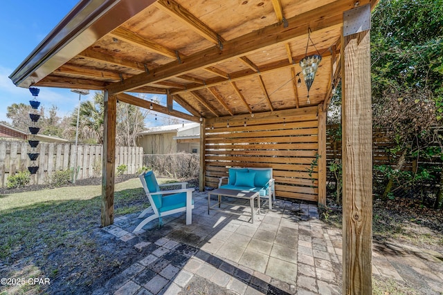 view of patio / terrace with fence