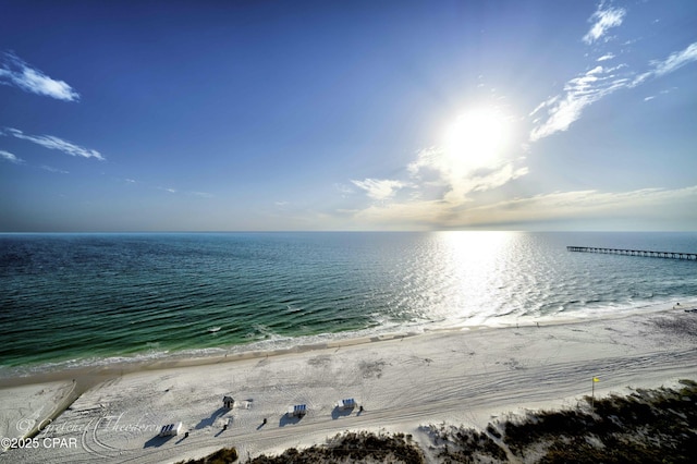 water view with a view of the beach