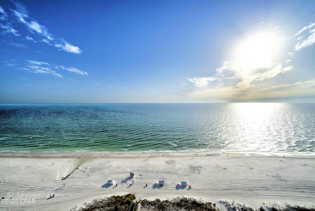 water view featuring a beach view