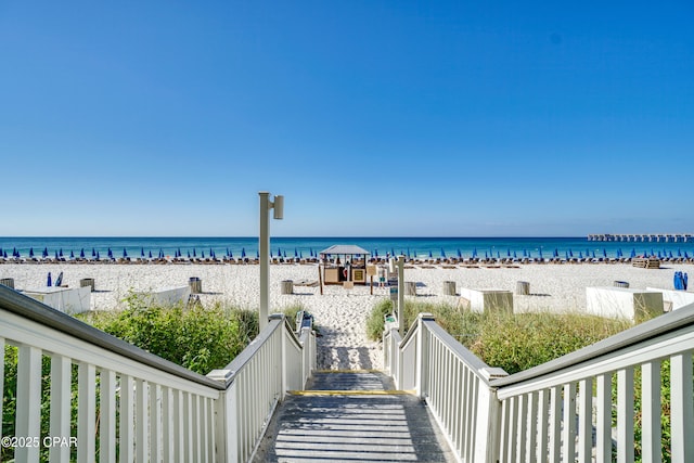 water view with a view of the beach