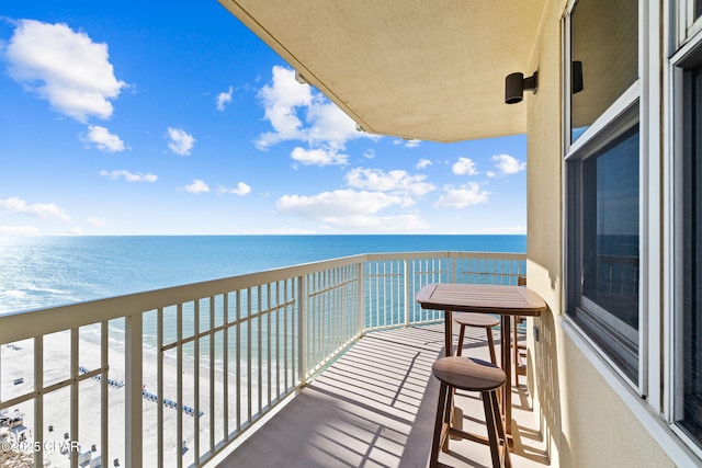 balcony with a water view