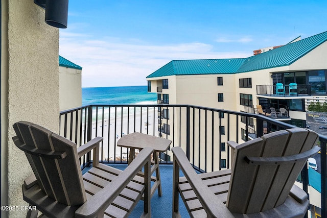 balcony with a water view