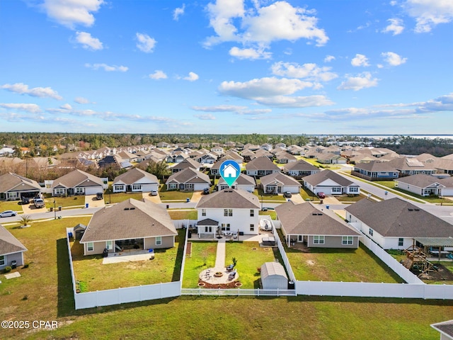 drone / aerial view with a residential view