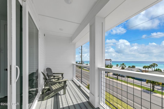 balcony with a water view