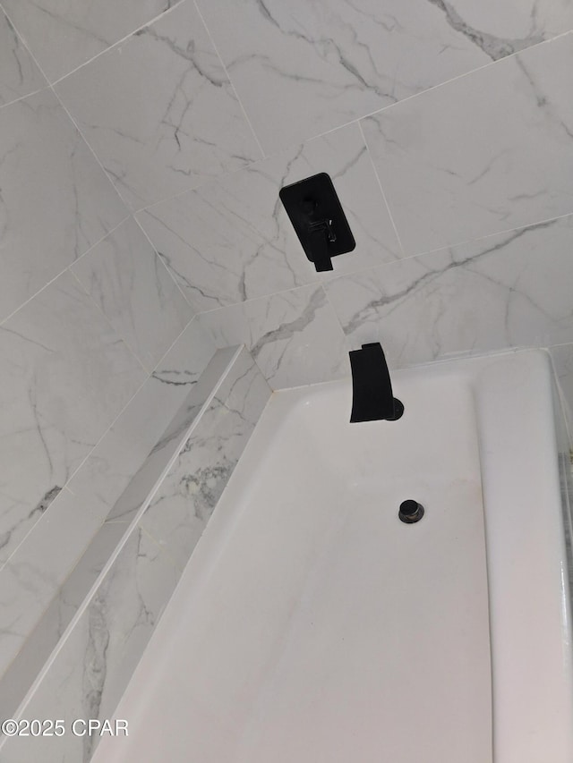 interior details with walk in shower