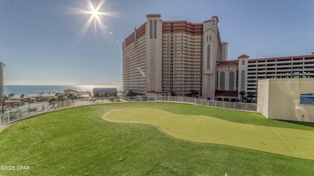 9860 S Thomas Dr Unit 1426, Panama City Beach, FL 32408 - surrounding community with an area to practice putting and a water view