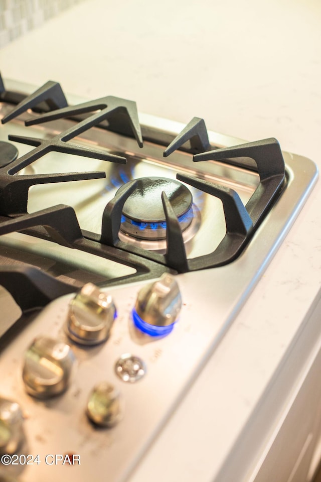 details with stainless steel gas cooktop